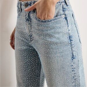 Good American Good ‘90s Relaxed Rhinestone Jean Size 4 / 27 with 32” inseam